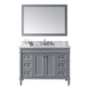 Virtu USA ES-40048-WMSQ-GR Tiffany 48" Single Bath Vanity in Grey with Marble Top and Square Sink with Mirror