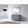 Virtu USA ES-40048-WMSQ-GR-002 Tiffany 48" Single Bath Vanity in Grey with Marble Top and Square Sink with Polished Chrome Faucet and Mirror