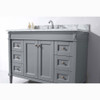 Virtu USA ES-40048-WMSQ-GR-002 Tiffany 48" Single Bath Vanity in Grey with Marble Top and Square Sink with Polished Chrome Faucet and Mirror
