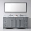 Virtu USA ED-25072-WMSQ-GR-001 Talisa 72" Double Bath Vanity in Grey with Marble Top and Square Sink with Brushed Nickel Faucet and Mirror