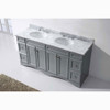 Virtu USA ED-25072-WMRO-GR-001-NM Talisa 72" Double Bath Vanity in Grey with Marble Top and Round Sink with Brushed Nickel Faucet