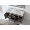 Virtu USA ED-25060-WMSQ-GR Talisa 60" Double Bath Vanity in Grey with Marble Top and Square Sink with Mirror