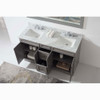 Virtu USA ED-25060-WMSQ-GR-001 Talisa 60" Double Bath Vanity in Grey with Marble Top and Square Sink with Brushed Nickel Faucet and Mirror