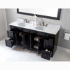 Virtu USA ED-25072-WMRO-ES-002 Talisa 72" Double Bath Vanity in Espresso with Marble Top and Round Sink with Polished Chrome Faucet and Mirror