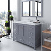 Virtu USA GS-50048-DWQSQ-GR-NM Caroline Avenue 48" Single Bath Vanity in Grey with Dazzle White Top and Square Sink