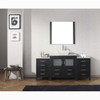 Virtu USA KS-70066-WM-ZG-001 Dior 66" Single Bath Vanity in Zebra Grey with Marble Top and Square Sink with Brushed Nickel Faucet and Mirror