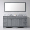 Virtu USA ED-25072-WMSQ-GR-002 Talisa 72" Double Bath Vanity in Grey with Marble Top and Square Sink with Polished Chrome Faucet and Mirror