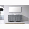 Virtu USA ED-25072-WMSQ-GR-002 Talisa 72" Double Bath Vanity in Grey with Marble Top and Square Sink with Polished Chrome Faucet and Mirror