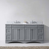 Virtu USA ED-25072-WMSQ-GR-002-NM Talisa 72" Double Bath Vanity in Grey with Marble Top and Square Sink with Polished Chrome Faucet