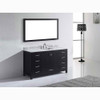 Virtu USA GS-50060-WMSQ-ES Caroline Avenue 60" Single Bath Vanity in Espresso with Marble Top and Square Sink with Mirror