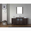 Virtu USA KS-70068-C-ES Dior 68" Single Bath Vanity in Espresso with Slim White Ceramic Top and Square Sink with Polished Chrome Faucet and Mirror