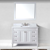 Virtu USA ES-40048-WMSQ-WH Tiffany 48" Single Bath Vanity in White with Marble Top and Square Sink with Mirror