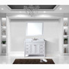 Virtu USA ES-40048-WMSQ-WH Tiffany 48" Single Bath Vanity in White with Marble Top and Square Sink with Mirror