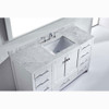 Virtu USA GS-50060-WMSQ-WH Caroline Avenue 60" Single Bath Vanity in White with Marble Top and Square Sink with Mirror
