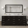 Virtu USA MD-2178-DWQSQ-ES Caroline Parkway 78" Double Bath Vanity in Espresso with Dazzle White Top and Square Sink with Mirror