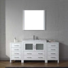 Virtu USA KS-70072-C-WH-001 Dior 72" Single Bath Vanity in White with Slim White Ceramic Top and Square Sink with Brushed Nickel Faucet and Mirror