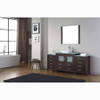 Virtu USA KS-70072-G-ES Dior 72" Single Bath Vanity in Espresso with Aqua Tempered Glass Top and Square Sink with Polished Chrome Faucet and Mirror