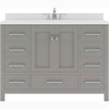 Virtu USA GS-50048-DWQRO-CG-NM Caroline Avenue 48" Single Bath Vanity in Cashmere Grey with Dazzle White Top and Round Sink