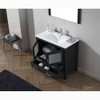 Virtu USA KS-70036-C-ZG-001 Dior 36" Single Bath Vanity in Zebra Grey with Slim White Ceramic Top and Square Sink with Brushed Nickel Faucet and Mirror