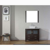 Virtu USA KS-70032-WM-ES Dior 32" Single Bath Vanity in Espresso with Marble Top and Square Sink with Polished Chrome Faucet and Mirror