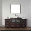 Virtu USA KS-70072-WM-ES-001 Dior 72" Single Bath Vanity in Espresso with Marble Top and Square Sink with Brushed Nickel Faucet and Mirror