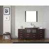 Virtu USA KS-70072-WM-ES-001 Dior 72" Single Bath Vanity in Espresso with Marble Top and Square Sink with Brushed Nickel Faucet and Mirror