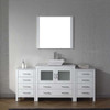 Virtu USA KS-70072-WM-WH Dior 72" Single Bath Vanity in White with Marble Top and Square Sink with Polished Chrome Faucet and Mirror