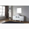 Virtu USA KS-70072-WM-WH Dior 72" Single Bath Vanity in White with Marble Top and Square Sink with Polished Chrome Faucet and Mirror