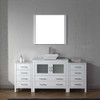 Virtu USA KS-70072-WM-WH-001 Dior 72" Single Bath Vanity in White with Marble Top and Square Sink with Brushed Nickel Faucet and Mirror