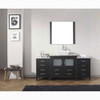 Virtu USA KS-70072-WM-ZG Dior 72" Single Bath Vanity in Zebra Grey with Marble Top and Square Sink with Polished Chrome Faucet and Mirror