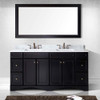 Virtu USA ED-25072-WMSQ-ES-001 Talisa 72" Double Bath Vanity in Espresso with Marble Top and Square Sink with Brushed Nickel Faucet and Mirror