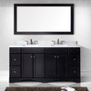 Virtu USA ED-25072-WMSQ-ES-002 Talisa 72" Double Bath Vanity in Espresso with Marble Top and Square Sink with Polished Chrome Faucet and Mirror