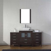 Virtu USA KS-70064-WM-ES-001 Dior 64" Single Bath Vanity in Espresso with Marble Top and Square Sink with Brushed Nickel Faucet and Mirror