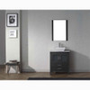 Virtu USA KS-70024-WM-ZG-001 Dior 24" Single Bath Vanity in Zebra Grey with Marble Top and Square Sink with Brushed Nickel Faucet and Mirror