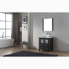 Virtu USA KS-70030-S-ZG Dior 30" Single Bath Vanity in Zebra Grey with White Engineered Stone Top and Square Sink with Polished Chrome Faucet and Mirror