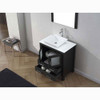 Virtu USA KS-70030-S-ZG-001 Dior 30" Single Bath Vanity in Zebra Grey with White Engineered Stone Top and Square Sink with Brushed Nickel Faucet and Mirror