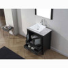 Virtu USA KS-70030-WM-ZG Dior 30" Single Bath Vanity in Zebra Grey with Marble Top and Square Sink with Polished Chrome Faucet and Mirror