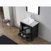 Virtu USA KS-70030-WM-ZG-001 Dior 30" Single Bath Vanity in Zebra Grey with Marble Top and Square Sink with Brushed Nickel Faucet and Mirror