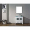 Virtu USA KS-70032-G-WH-001 Dior 32" Single Bath Vanity in White with Aqua Tempered Glass Top and Square Sink with Brushed Nickel Faucet and Mirror