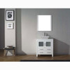 Virtu USA KS-70032-S-WH Dior 32" Single Bath Vanity in White with White Engineered Stone Top and Square Sink with Polished Chrome Faucet and Mirror