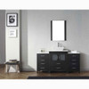 Virtu USA KS-70064-S-ZG Dior 64" Single Bath Vanity in Zebra Grey with White Engineered Stone Top and Square Sink with Polished Chrome Faucet and Mirror