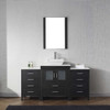 Virtu USA KS-70064-S-ZG-001 Dior 64" Single Bath Vanity in Zebra Grey with White Engineered Stone Top and Square Sink with Brushed Nickel Faucet and Mirror
