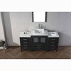 Virtu USA KS-70064-S-ZG-001 Dior 64" Single Bath Vanity in Zebra Grey with White Engineered Stone Top and Square Sink with Brushed Nickel Faucet and Mirror