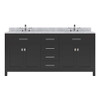 Virtu USA MD-2072-WMRO-ES-001-NM Caroline 72" Double Bath Vanity in Espresso with Marble Top and Round Sink with Brushed Nickel Faucet