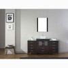 Virtu USA KS-70064-G-ES Dior 64" Single Bath Vanity in Espresso with Aqua Tempered Glass Top and Square Sink with Polished Chrome Faucet and Mirror
