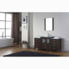 Virtu USA KS-70064-G-ES Dior 64" Single Bath Vanity in Espresso with Aqua Tempered Glass Top and Square Sink with Polished Chrome Faucet and Mirror