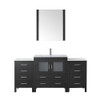Virtu USA KS-70068-C-ZG-001 Dior 68" Single Bath Vanity in Zebra Grey with Slim White Ceramic Top and Square Sink with Brushed Nickel Faucet and Mirror