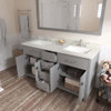 Virtu USA MD-2060-DWQSQ-CG-NM Caroline 60" Double Bath Vanity in Cashmere Grey with Dazzle White Top and Square Sink