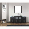 Virtu USA KS-70072-G-ZG Dior 72" Single Bath Vanity in Zebra Grey with Aqua Tempered Glass Top and Square Sink with Polished Chrome Faucet and Mirror