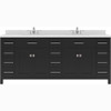 Virtu USA MD-2178-DWQSQ-ES-NM Caroline Parkway 78" Double Bath Vanity in Espresso with Dazzle White Top and Square Sink